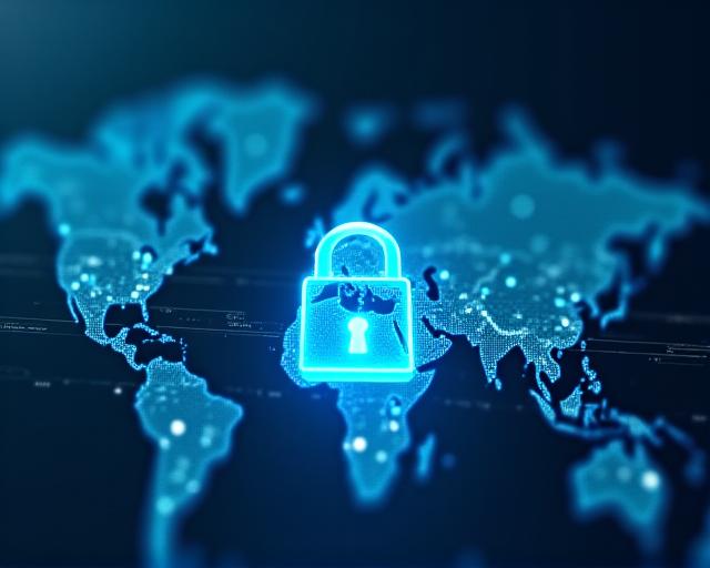Abstract digital security and data protection visual